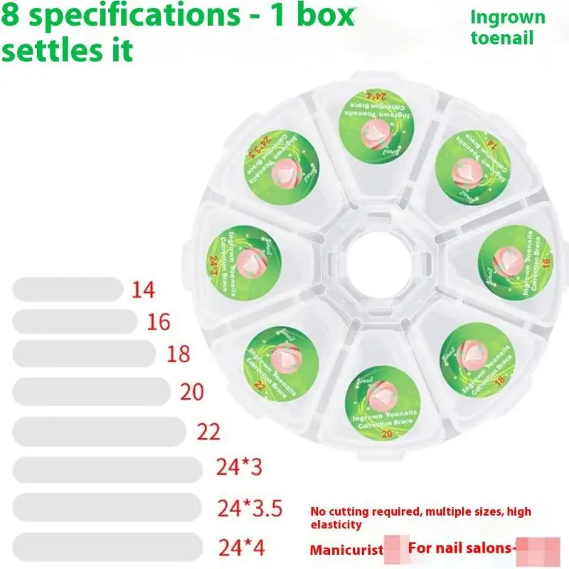 Outil de Correction des ongles incarnés, 100 pièces, traitement des ongles incarnés, Patch élastique autocollant, Clip de redressage, attelle, outil de pédicure