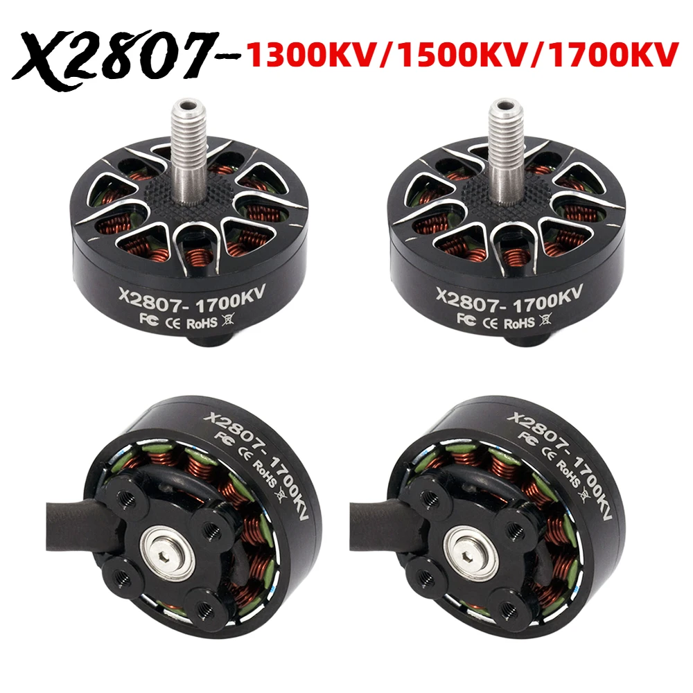 1/4PC Brushless Motor X2807 1300/1500/1700KV 2-6S 4mm Bearing Shaft Motor for RC FPV Racing Drone Multicopter DIY Upgrade Parts