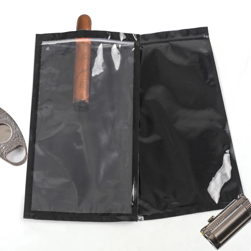 Zipper Cigar Bags Humidor Seal Top Clear Plastic Bags Thickness for Storing Transporting Cigars Tobacco