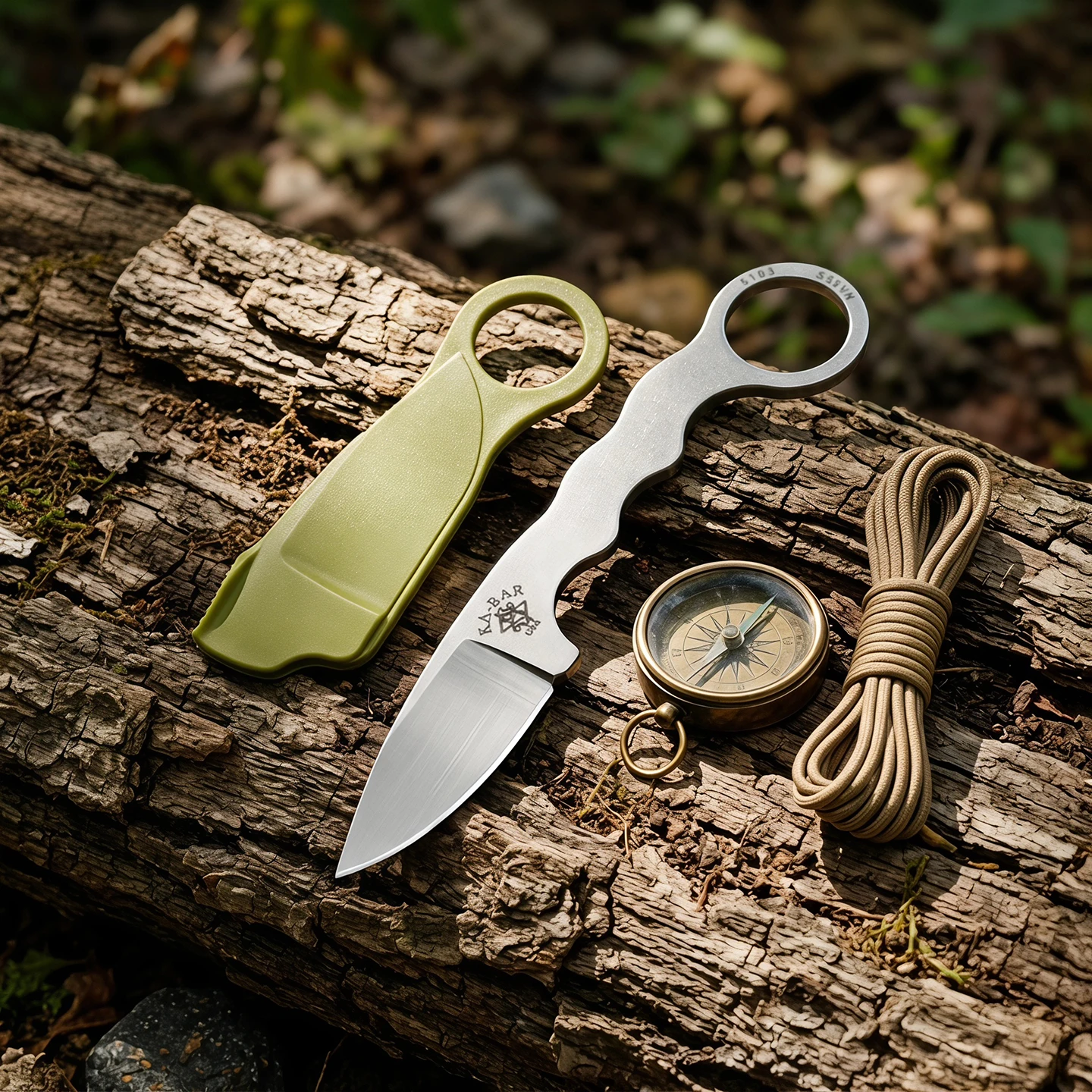 KB--5103 Snake Charmer's Tool - Integrated Steel Small Straight Knife - Portable EDC Personal Defense High-Strength Mini Knife