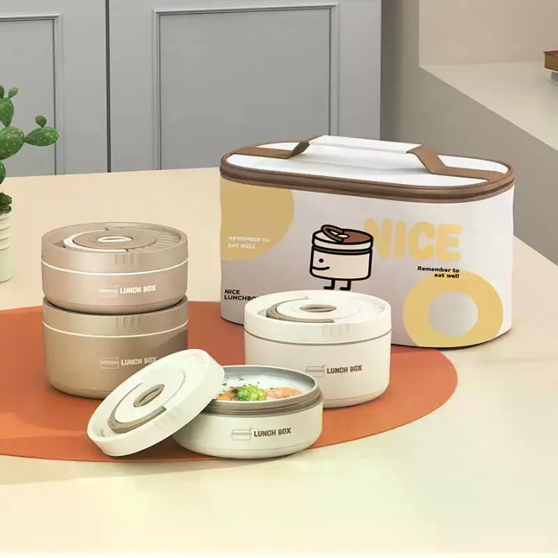 Thermal Lunch Box Insulated 304 Stainless Steel Bento Box Set Portable Leak-Proof Food Container