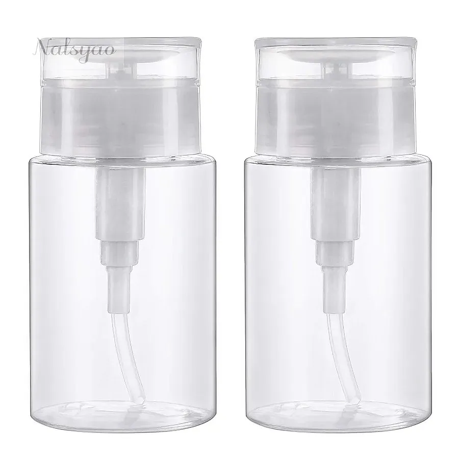 100ml Refillable Empty Press Pump Bottle Clear Dispenser Liquid Container for Cleaner Polish Makeup Manicure Tools