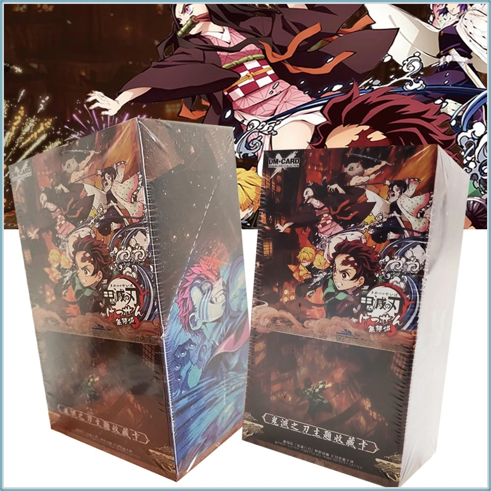 

Demon Slayer Collection Cards for Boys Girls Anime Character Douma Akaza Kokushibo Q-version Cartoon Card Birthday Surprise Gift