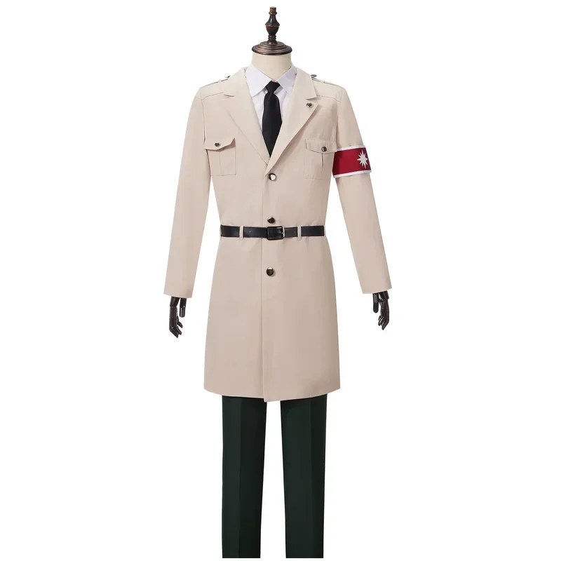 Anime Zeke Yeager Cosplay Costume Men Suit with Belt Outfit Halloween Party Role Play Suits
