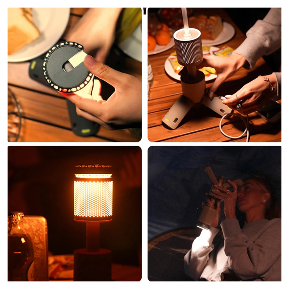 LED Outdoor Camping Lantern Flashlight Telescopic and Collapsible Brightness Lighting Magnetic Emergency Light for Power Cut