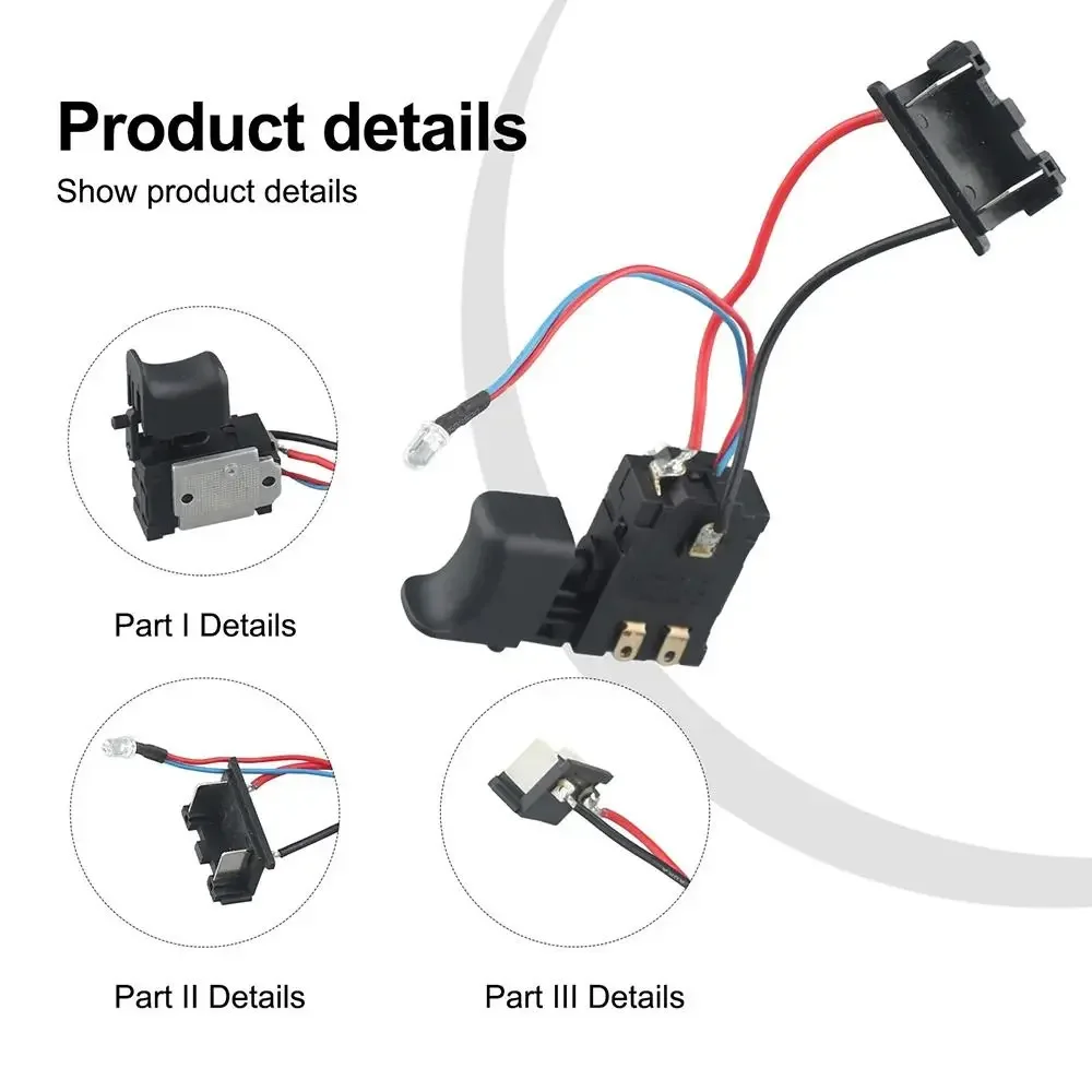 1Pcs 21V Trigger Switch Universal Speed Control Electric Drill Control Switch Dustproof Plastic Push Button Cordless Drill