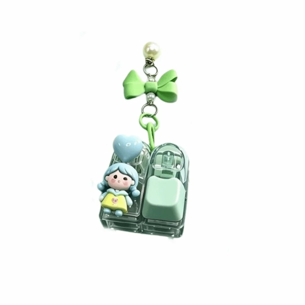 Pressable Buttons Fidget Button Keychain Keyboard Style Cute Figurine Button Keychain Pendant Stress Relief Finger Keyboard Cap