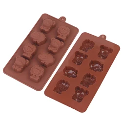 Animal Silicone Mold Hippo Lion Bear Shape Chocolate Soap Cake DIY Kitchenware