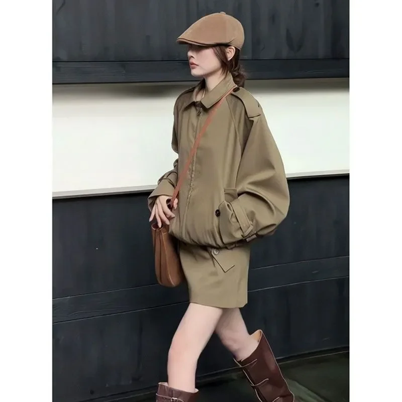 

Maillard Wear 2025 Spring and Autumn New American Style Retro Lapel Jacket Coat Half Skirt Women's Suit