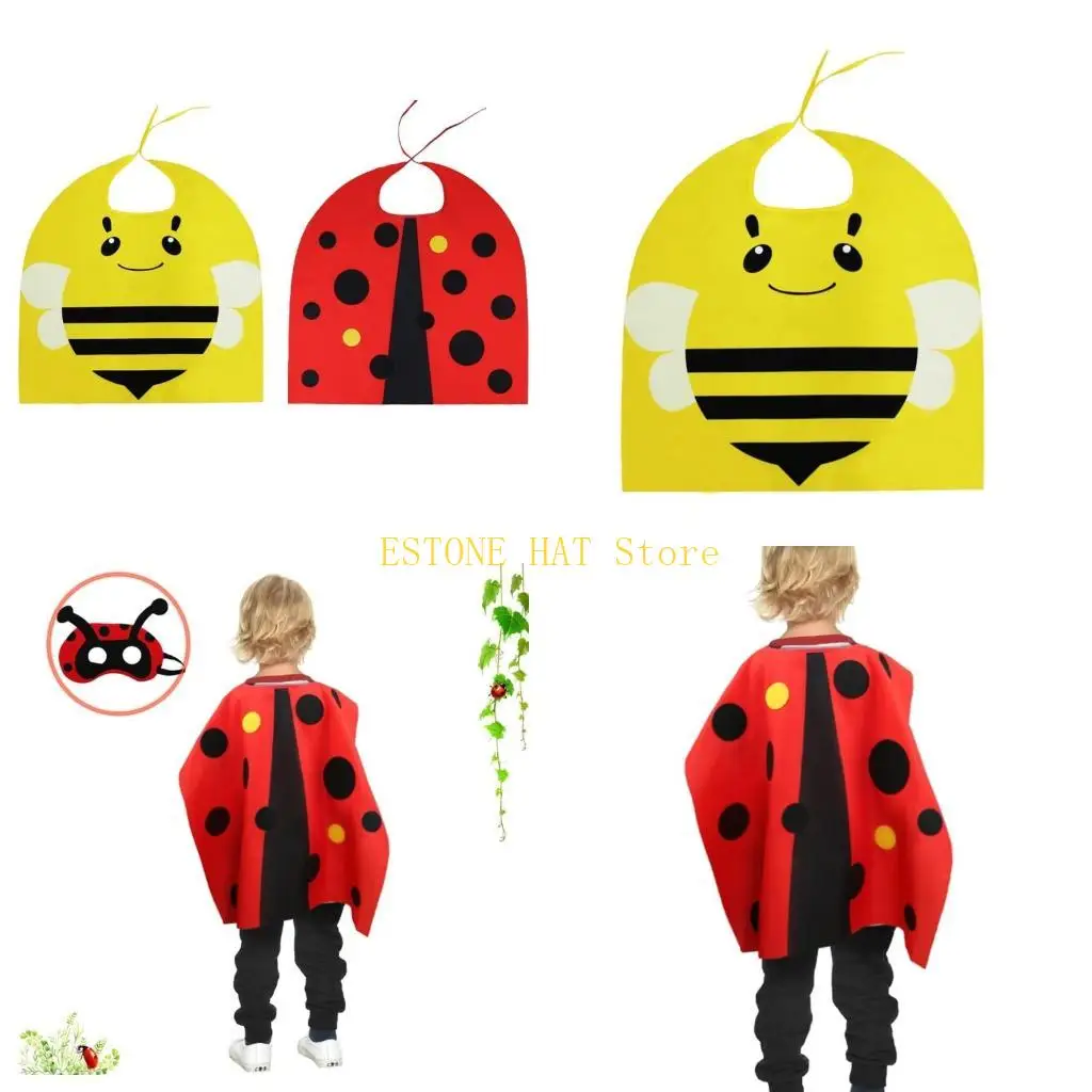 49mf ong/bọ rùa Phụ kiện trang phục Honeybee/Ladybugs bọc áo choàng với Eyemask