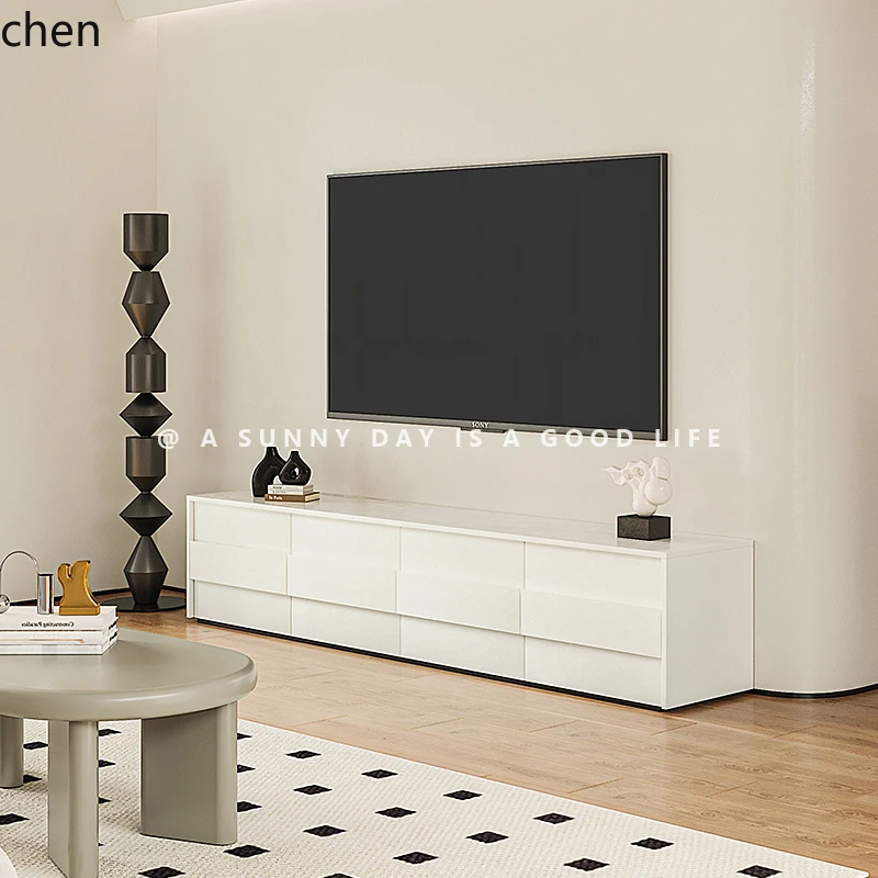 CP الحديثة بسيطة كريم نمط غرفة المعيشة جدار درج خزانة أرضية مزيج طاولة القهوة الحد الأدنى