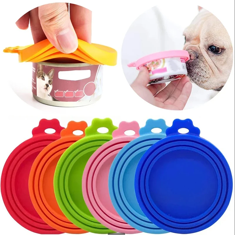 3In1 Reusable Silicone Can Lid Pet Supplies For Dog And Cat Food Freshness Maintainer Kitchen Organization Tool Most Sizes Cans