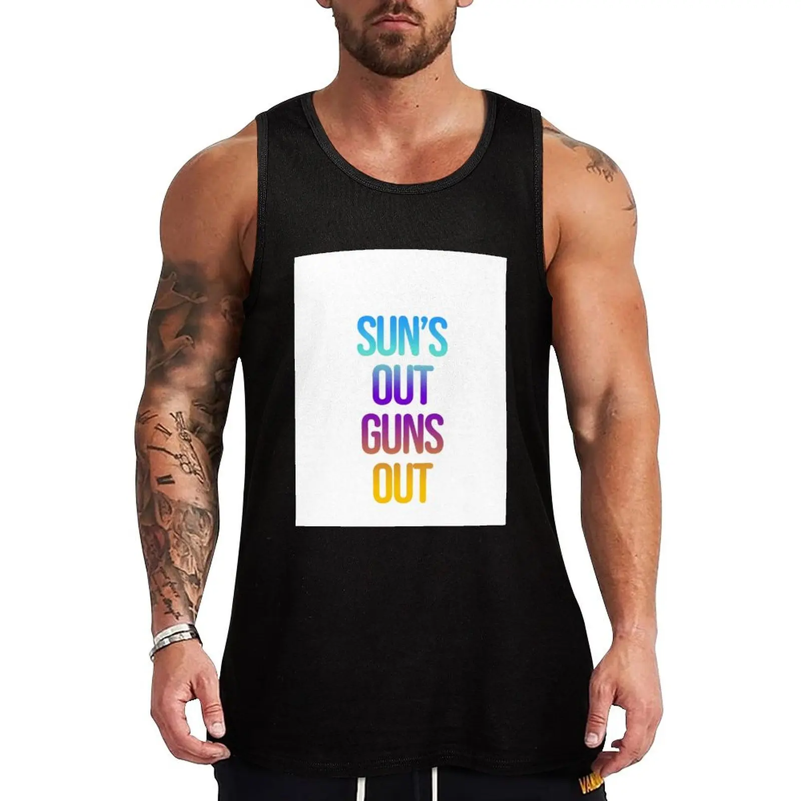 

Sun's Out Guns Out Tank Top Basic Tank Top Soft Breathable Casual Daily Wear