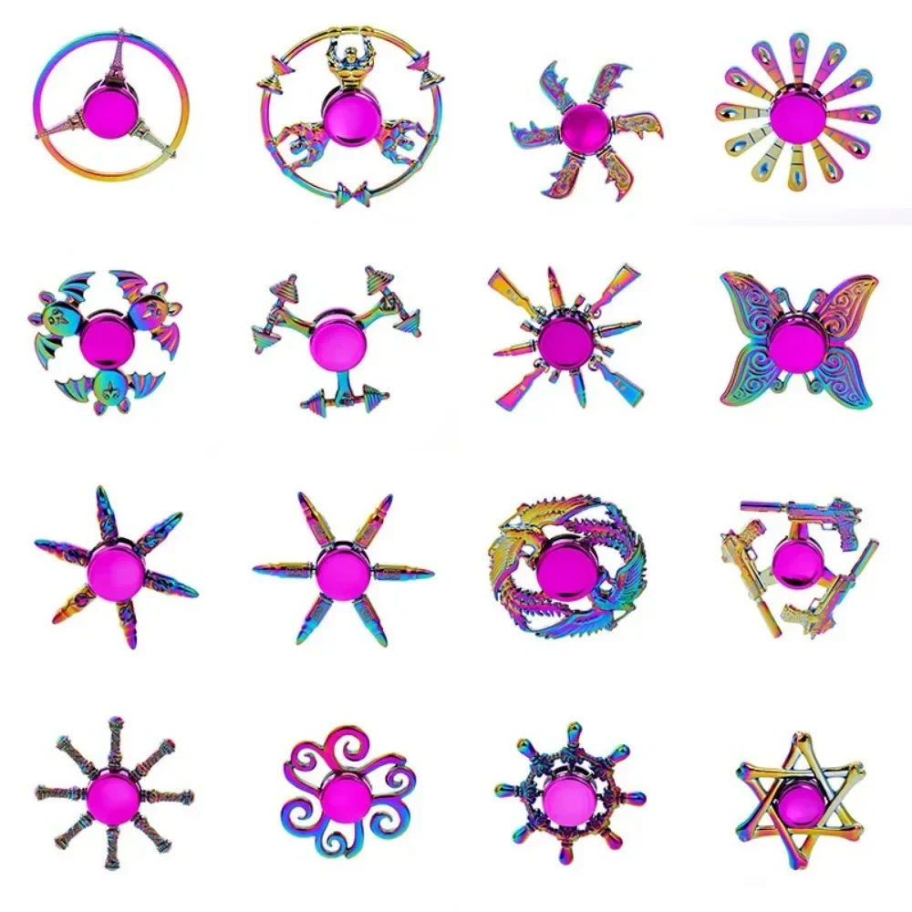 Rainbow Metal Fidget Spinner Colorful Finger Spinners High Speed Hand Spinners Fidget Toys for Stress Anxiety Relief for Adults