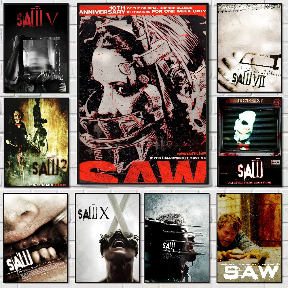 

Horror Movie S-SawS Classic Poster High Quality Wall Art For Home Office Bedroom Living Room Hallway Bar Perfect Gift Idea