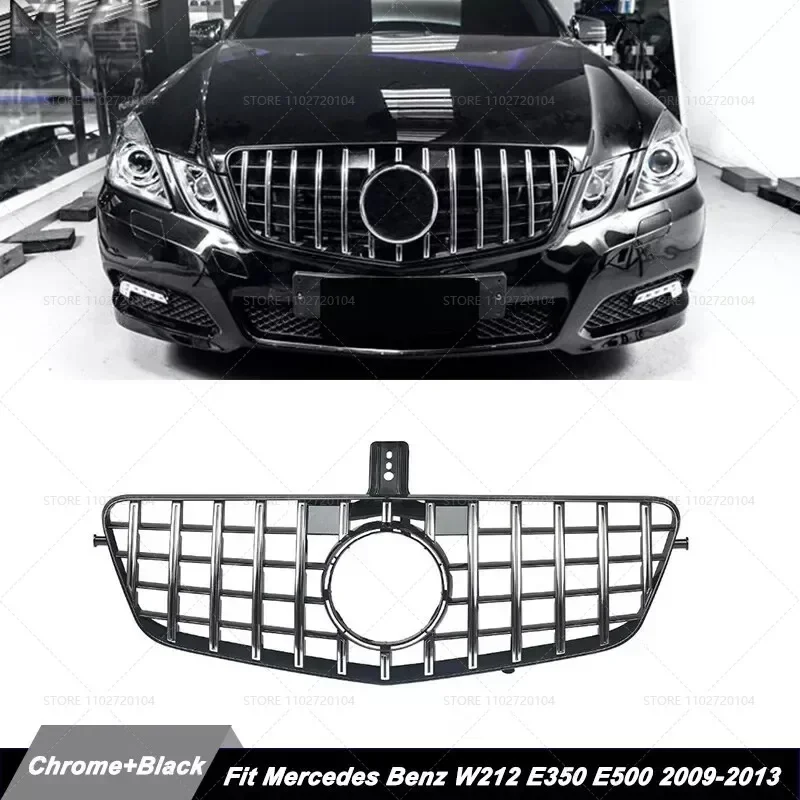 for 2009-2013 2014-2015 W212 E-Class Mercedes Benz E200 E300 E250 E350 E400 E550 GT Front Grille Upper Bumper Hood Mesh Grill