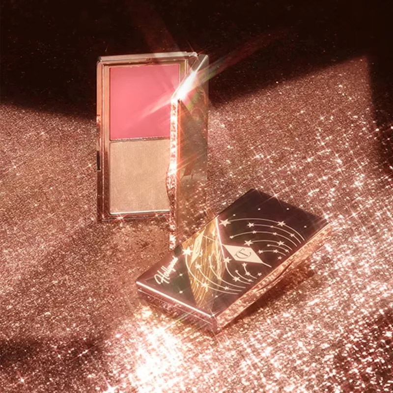 Charlotte Tilbury Starlight Powder Blusher Highlight Two Color Disc Delicate Naked Powder Highlight Rosy's Same Cosmetics Brand