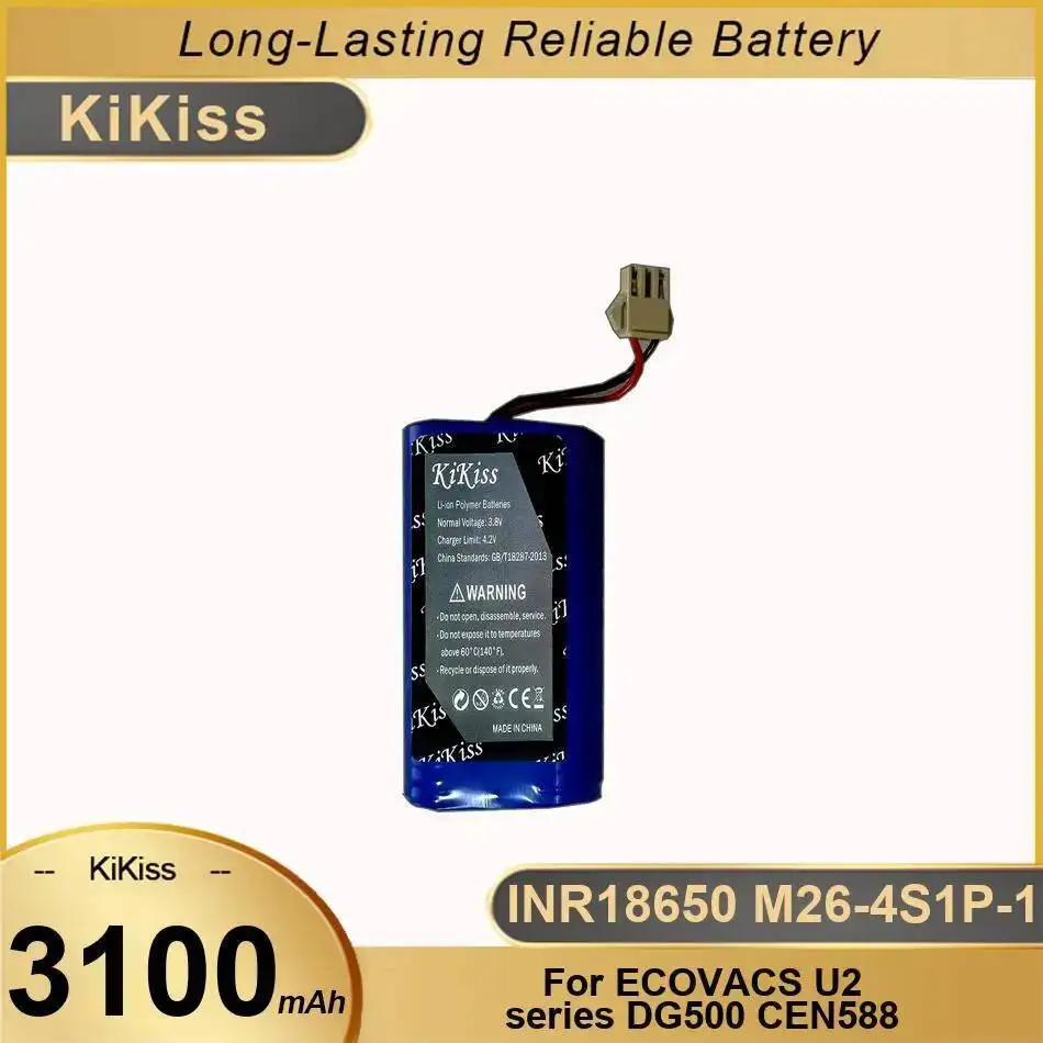 

Reliable Replacement Robotic Vacuum Cleaner Battery INR18650 M26-4S1P-1 For Ecovacs U2 Series DG500 CEN588 3100Mah Durable