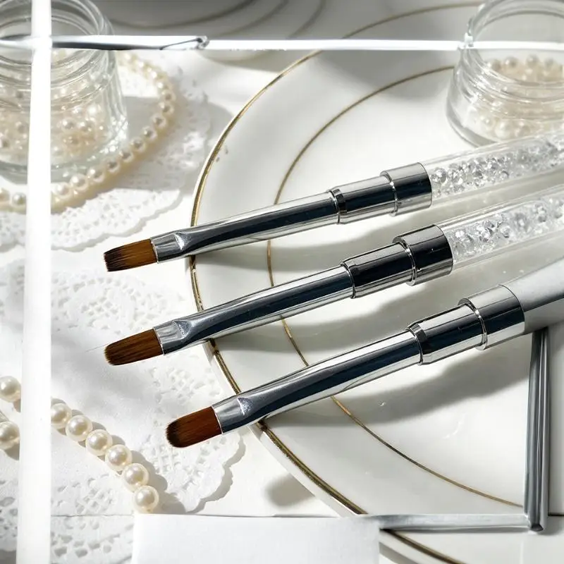 1 Stück Doppelendiger Edelstahl-Weichfaser-Malpinsel für Maniküre, Kristall-Nagelkunst-Pinsel, Nagellack-Liner-Pinsel, Make-up-Werkzeug – Detail 9