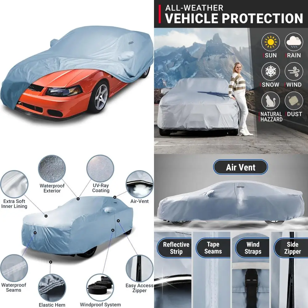 

Custom Car Cover for Mustang GT 1979-2004, Waterproof All Weather Protection Against Rain, Snow, UV Rays, Sun Damage, Full Exter