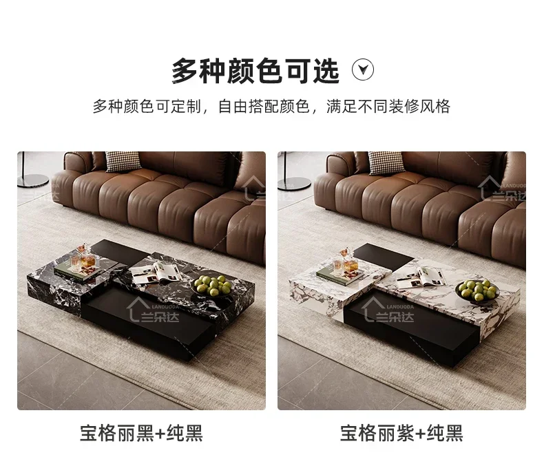Rock slab coffee table Italian light luxury minimalist high-end feeling Symphony secret realm coffee table