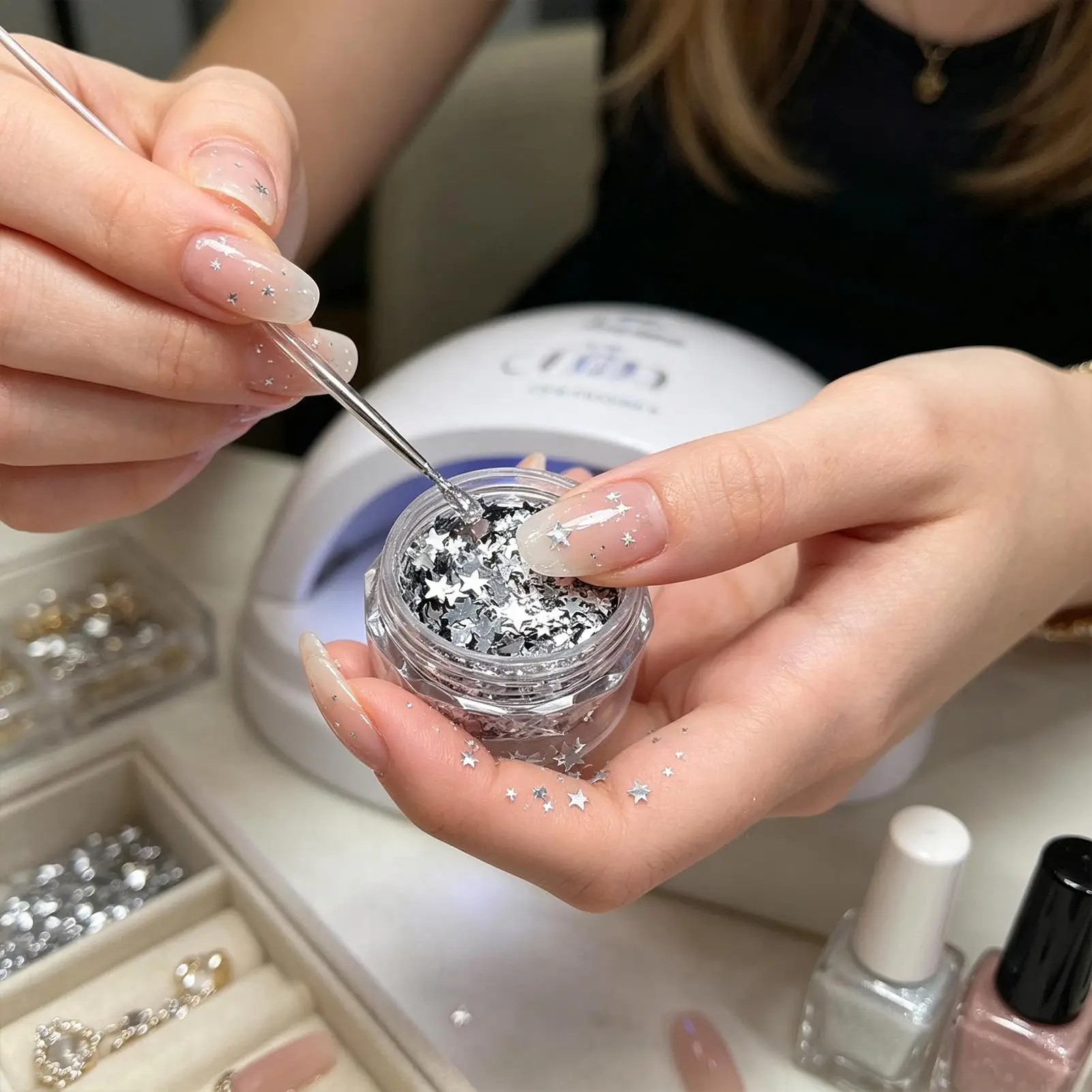Holographic Nails Art Glitter Laser Five Star Hearts Sequins Flakess AB Paillette DIY Nail Decorations Slices Accessories