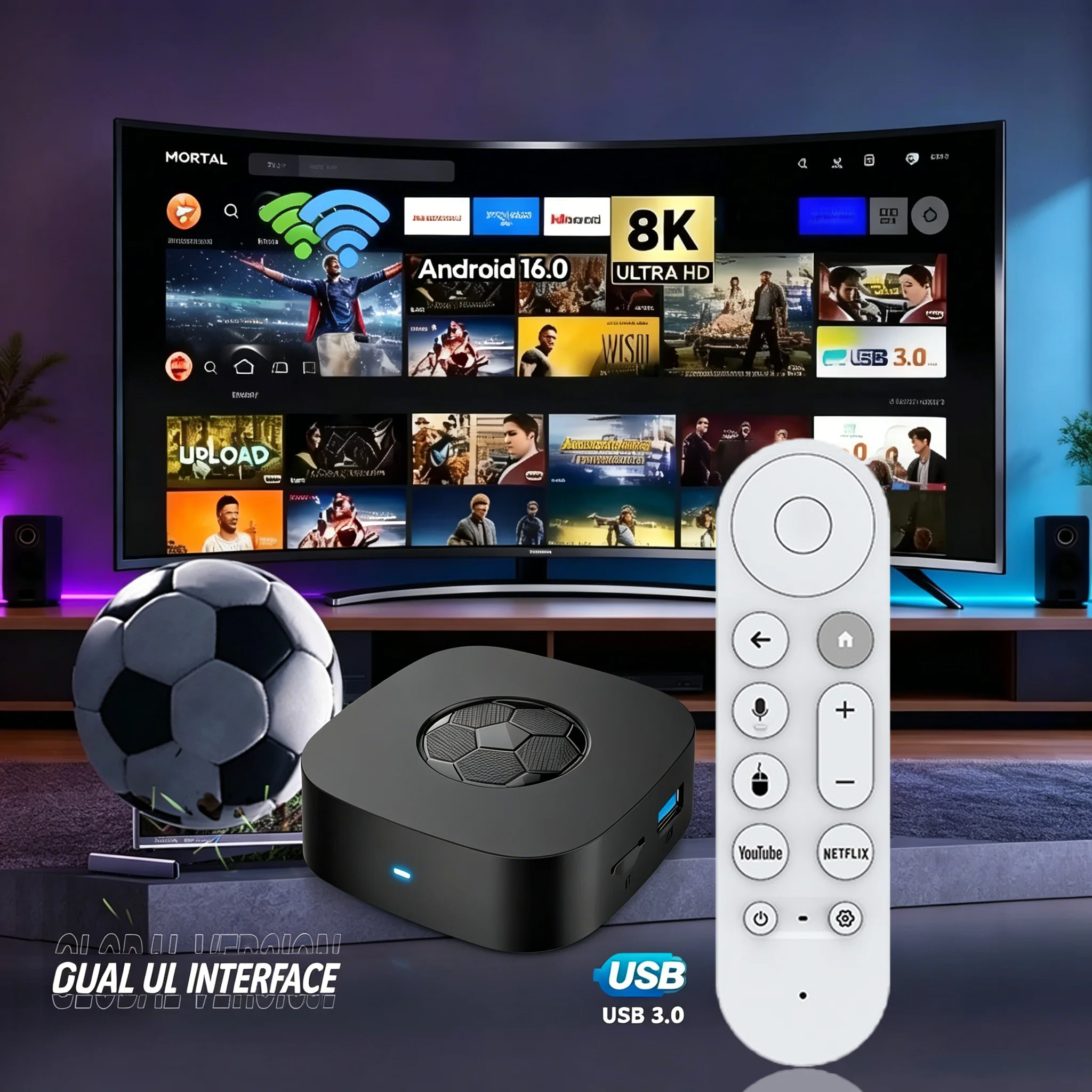 Nuevo TV Box Android 16 2026, Rockchip WIFI 6 BT 5.4 RK3518, Interfaz UI, Reproductor Multimedia 8K HD, Asistente de Voz, Set Top Box, IP TV