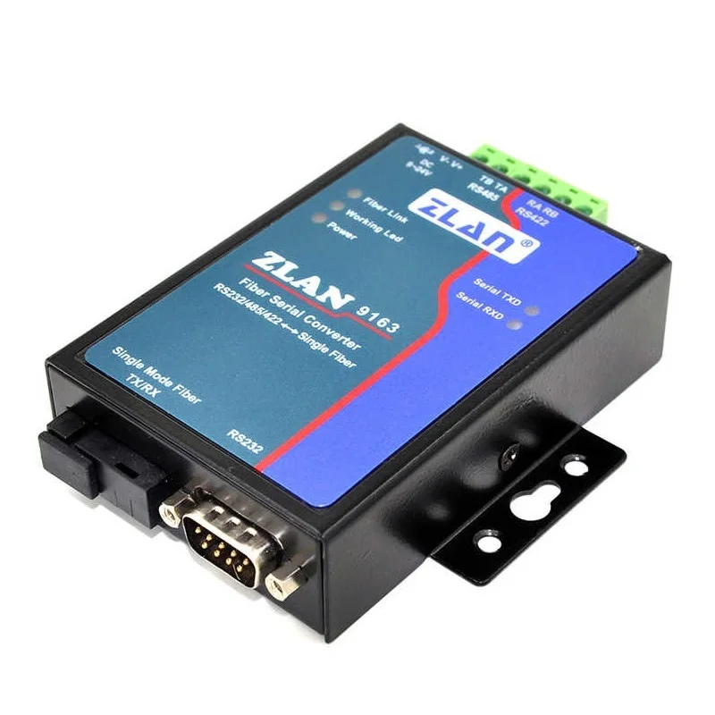 serial RS232 RS485 RS422 to optical fiber SC single model converter ZLAN9163