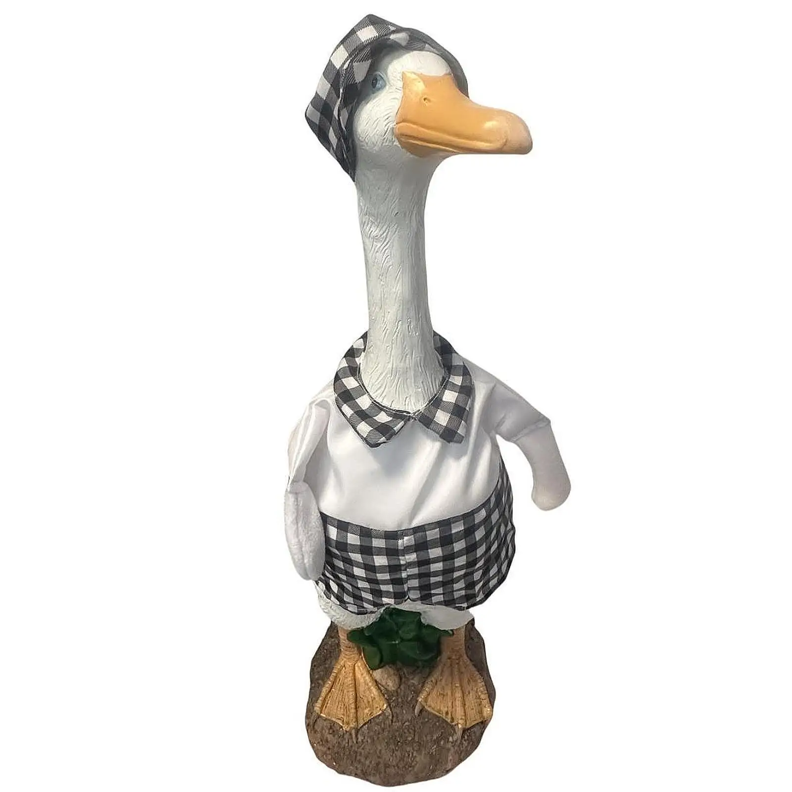 Porch Goose Outfits,Lawn Goose Clothes,Home Decor Party Favors,Black and White Plaid Clothing Outdoor Decoration for Patio