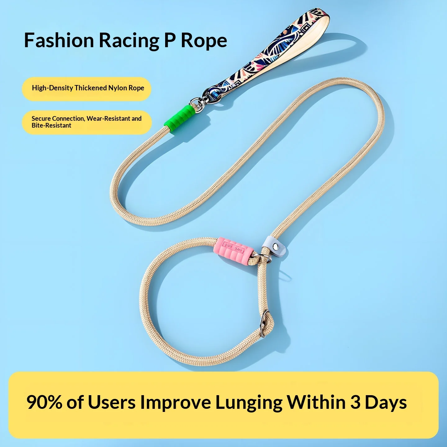 P Rope Dog Leash for Small Dogs Out Walking Chain Explosion-proof Impact Knotted Pet Leash Cross Body Wearable Dog Leash