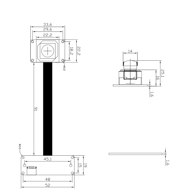 USB3.0 Type-C Camera Module IMX577 4000 x 3000 4K 12MP HD  AF With Motherboard For Document photography