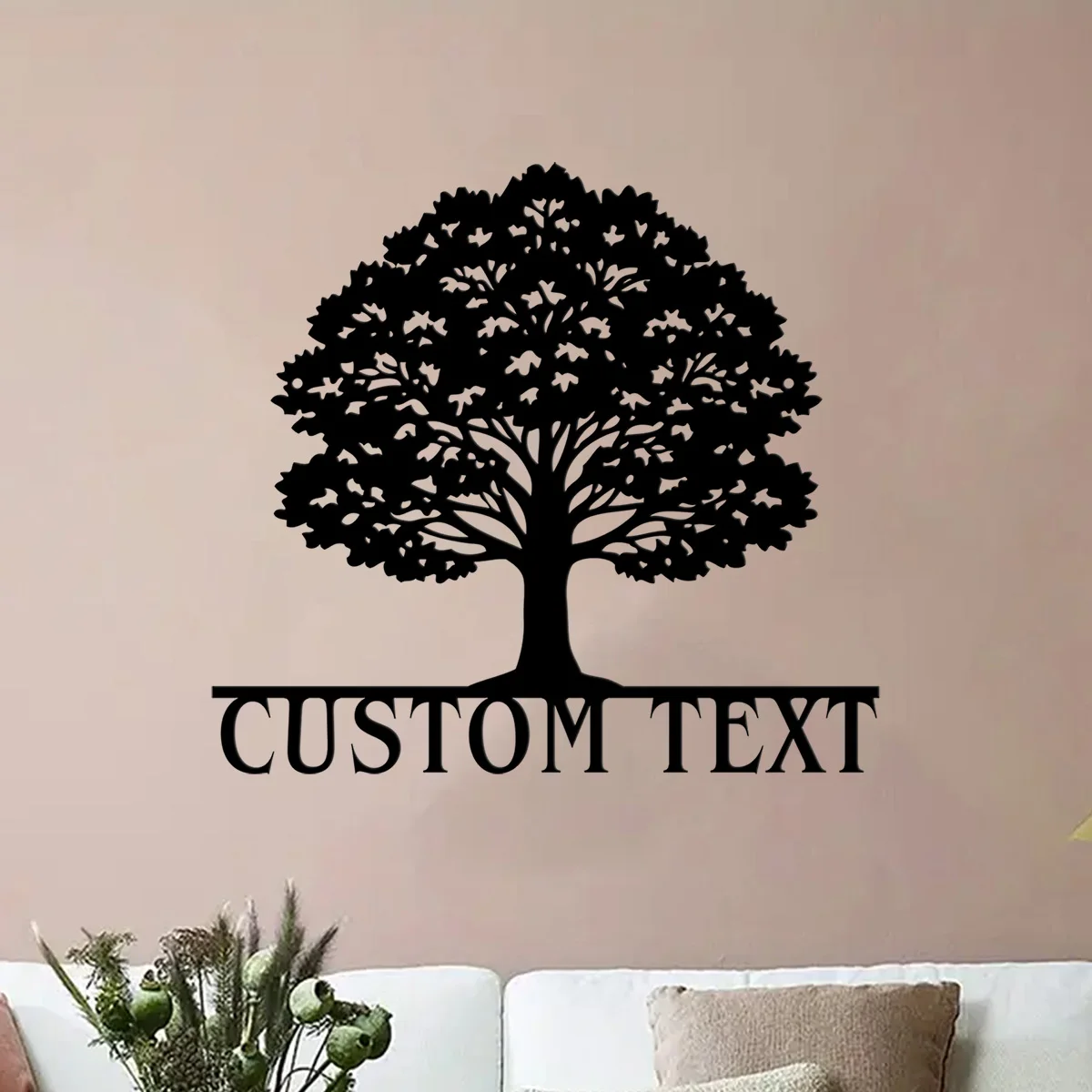 Custom Metal Sign Family Name Life Tree Name Sign, Personalized Split Letter Last Name, Halloween Sign, Outdoor Door Monogram