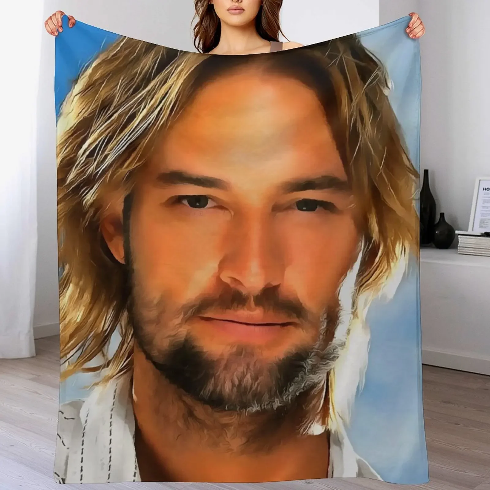 

Josh Holloway (Painting) Throw Blanket Cozy Light Blanket for Travel Camping Picnic