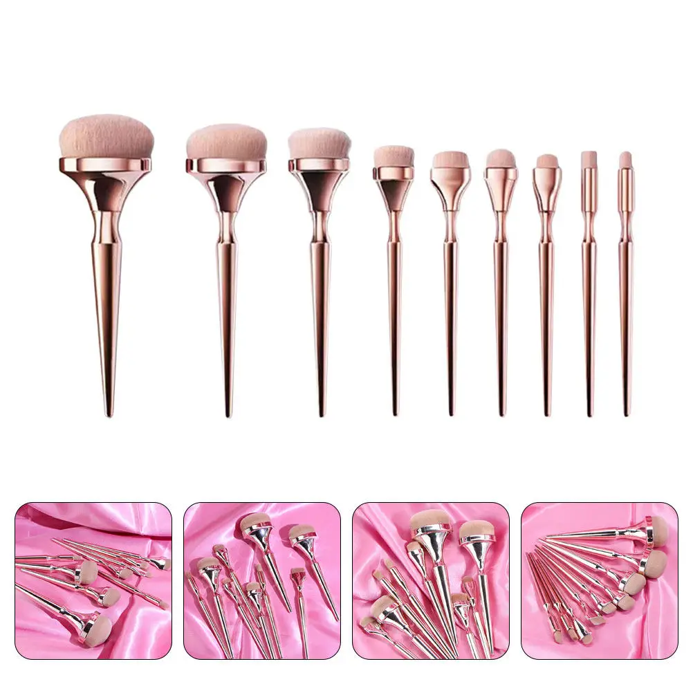 9Pcs Makeup Brush Set Professional Brushes Portable Women Face Beauty Tools Soft Supple Brushes Powder Blush Eyeshadow