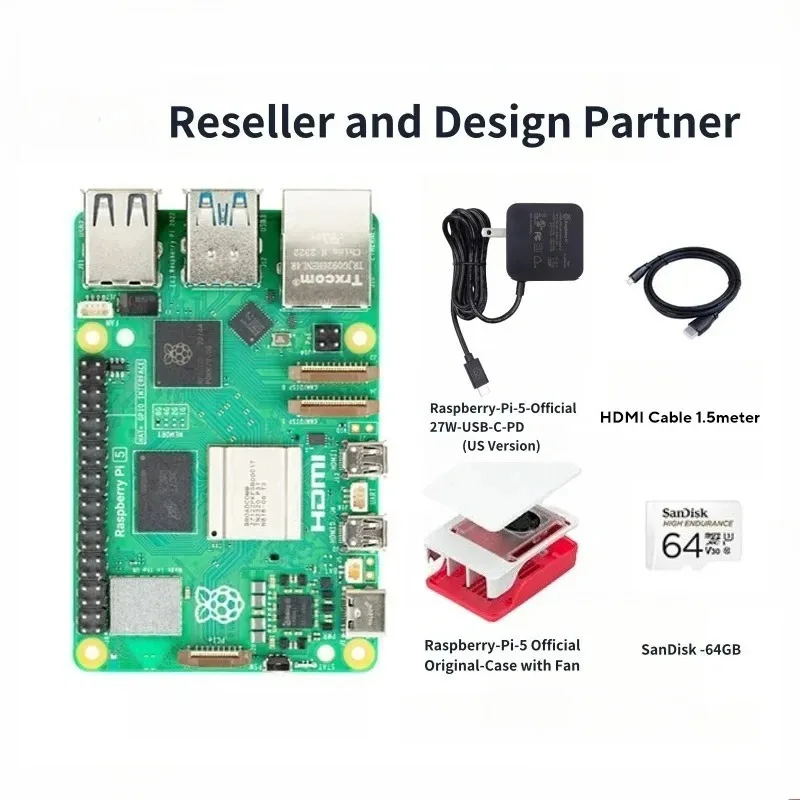VoFSRaspberry Pi5 8GB 4GB Dev Board Mini PC High Performance 64-bit Quad-core Arm Cortex-A76 BLE Bluetooth5.0 Embedded System