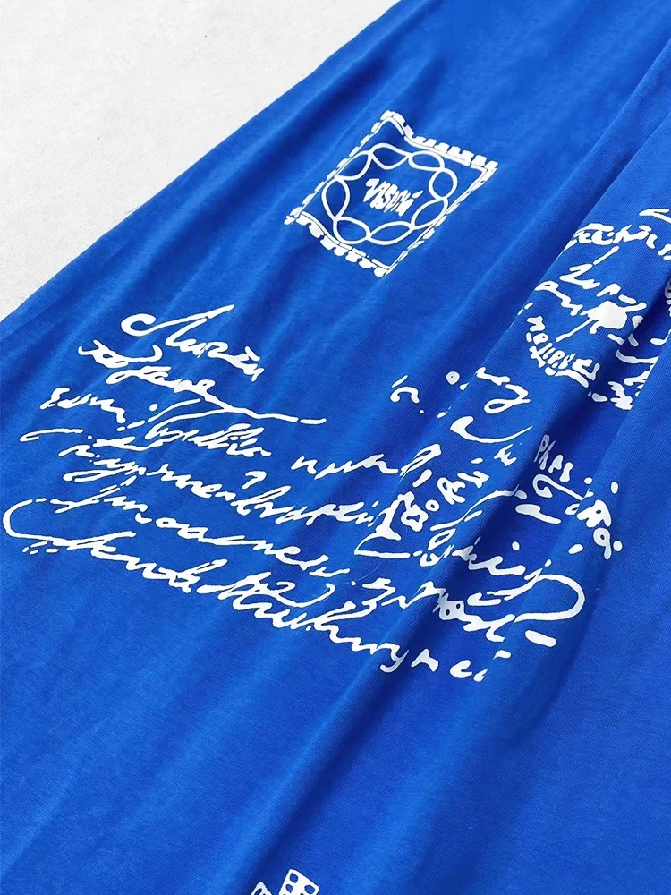 REDDACHiC jupe de survêtement imprimée en détresse avec poches fente cordon de serrage taille droite Maxi longue jupe graphique Vintage femmes bas