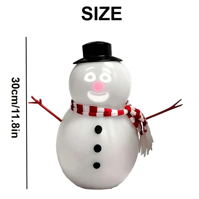 رجل الثلج المتكلم المتحدث مع جهاز عرض مدمج؛ هدية ديكور غناء عيد الميلاد مع أضواء وامضة ومكبر صوت. #6