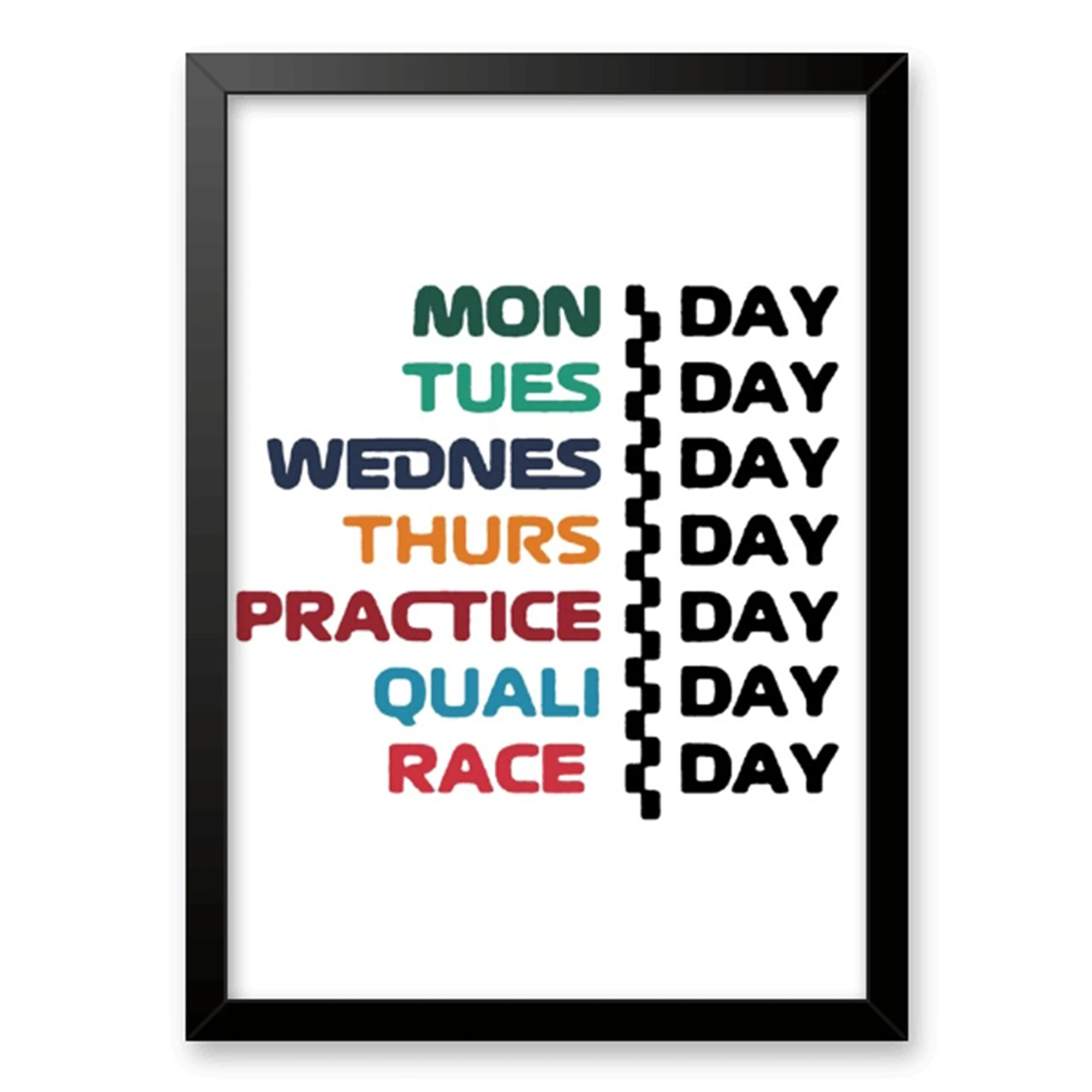 Modern Race Day Weekly Typography Wall Art Print Canvas Painting Poster Picture For Living Room,Bedroom Home Decor