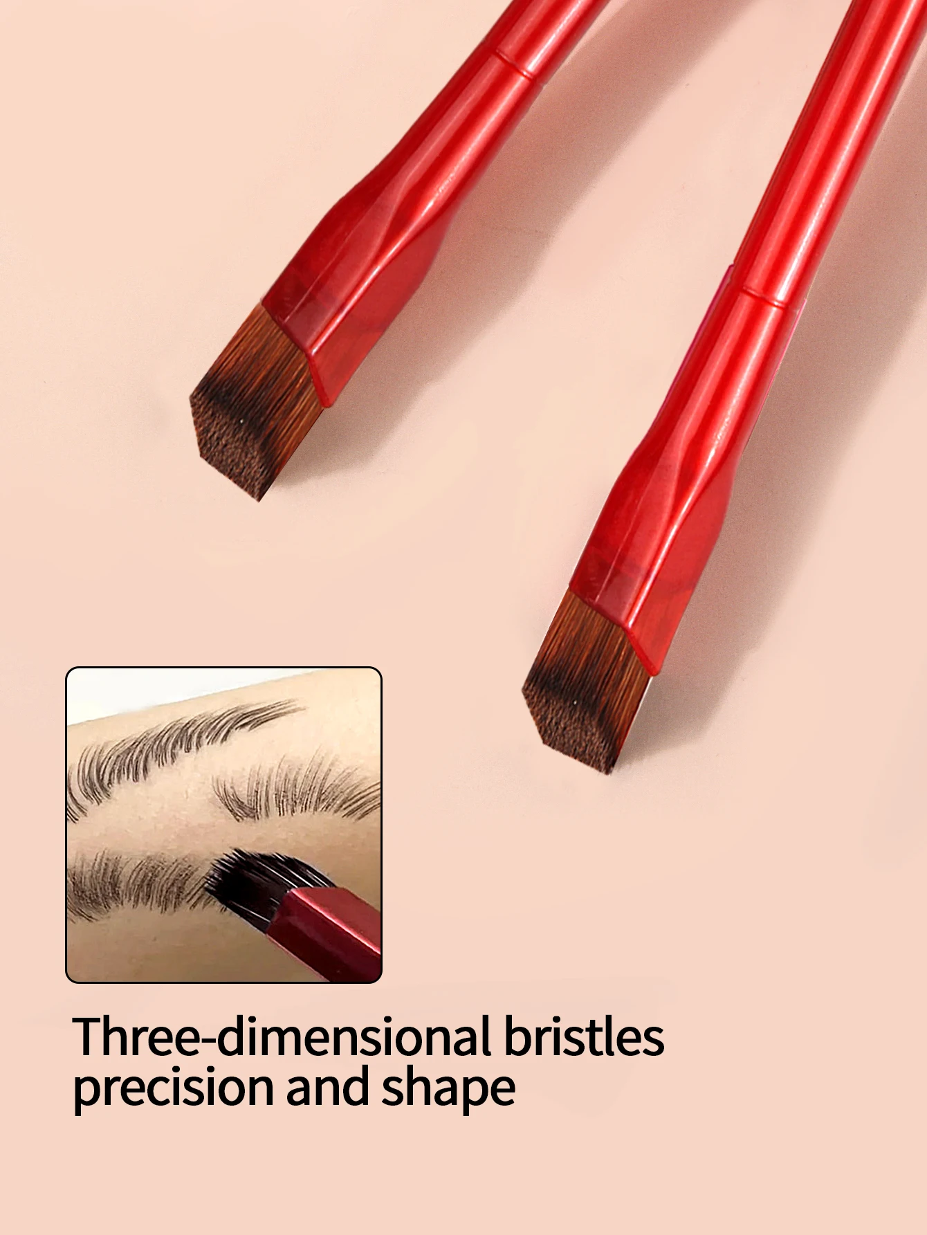 多機能角度付きアイブロウブラシ2本、コンシーラーブラシ、お手入れが簡単な柔らかい毛、初心者向けのアイメイクアップツール