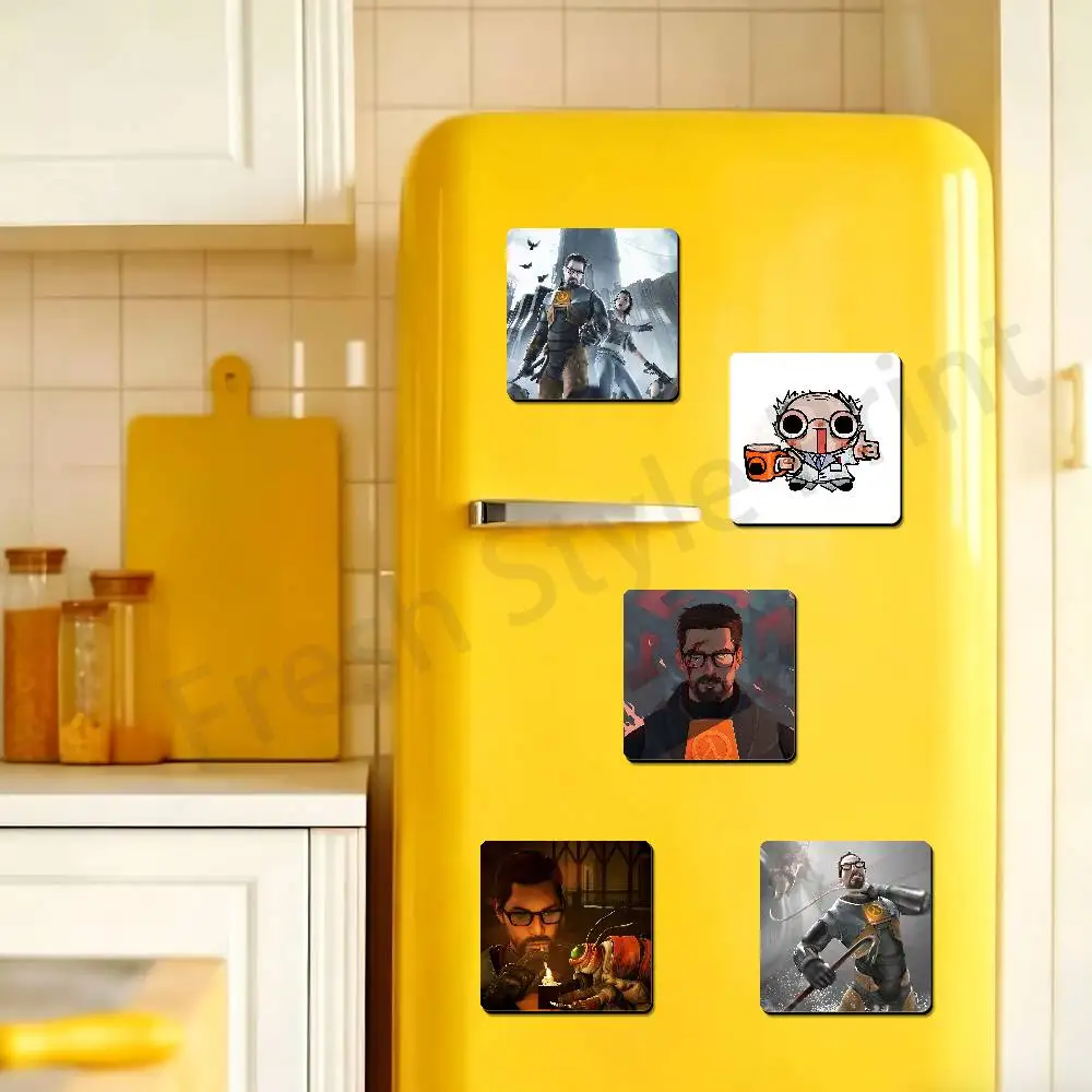 Game H-Half-L-Life 2 Cute Cartoon Anime Refrigerator Magnets Soft Magnetic Heat Transfer Refrigerator Magnets Gift