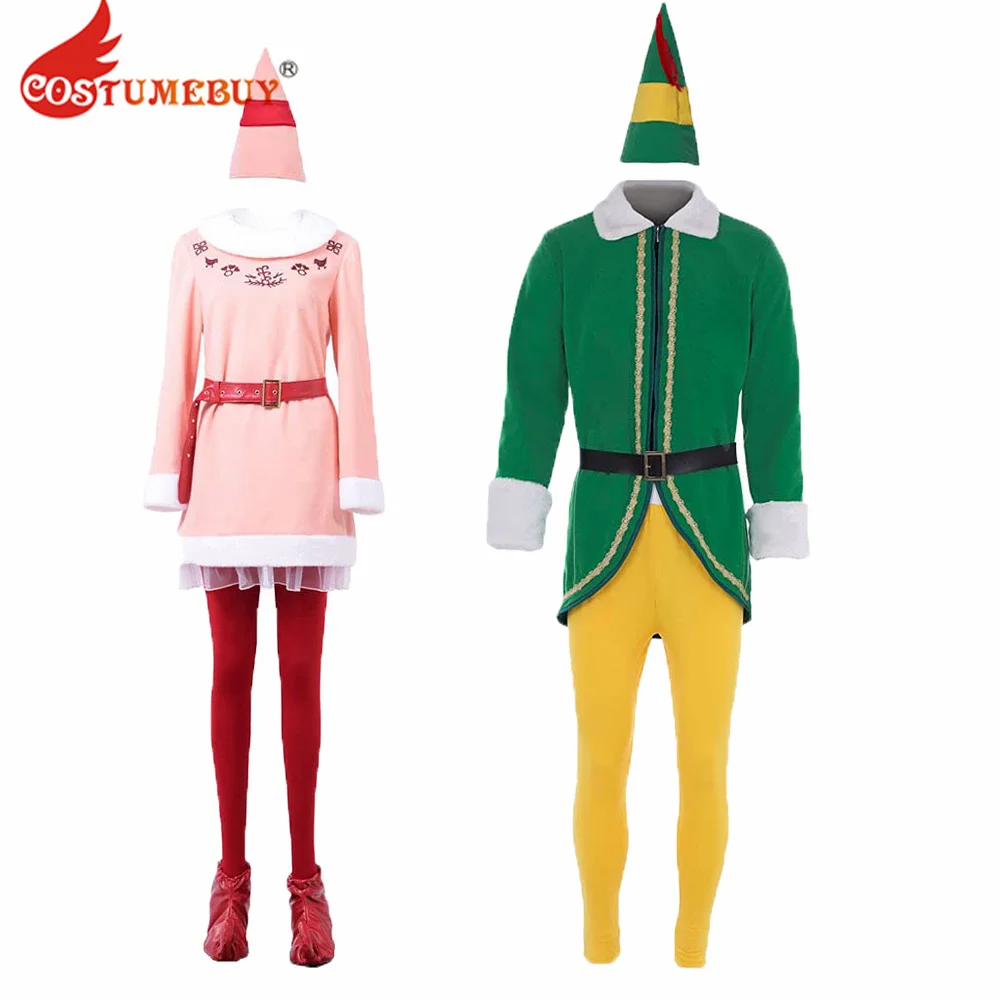 

CostumeBuy Buddy and Jovie the Elf Costume Adult Christmas Outfits for Elf Couple Women Men Plus Size