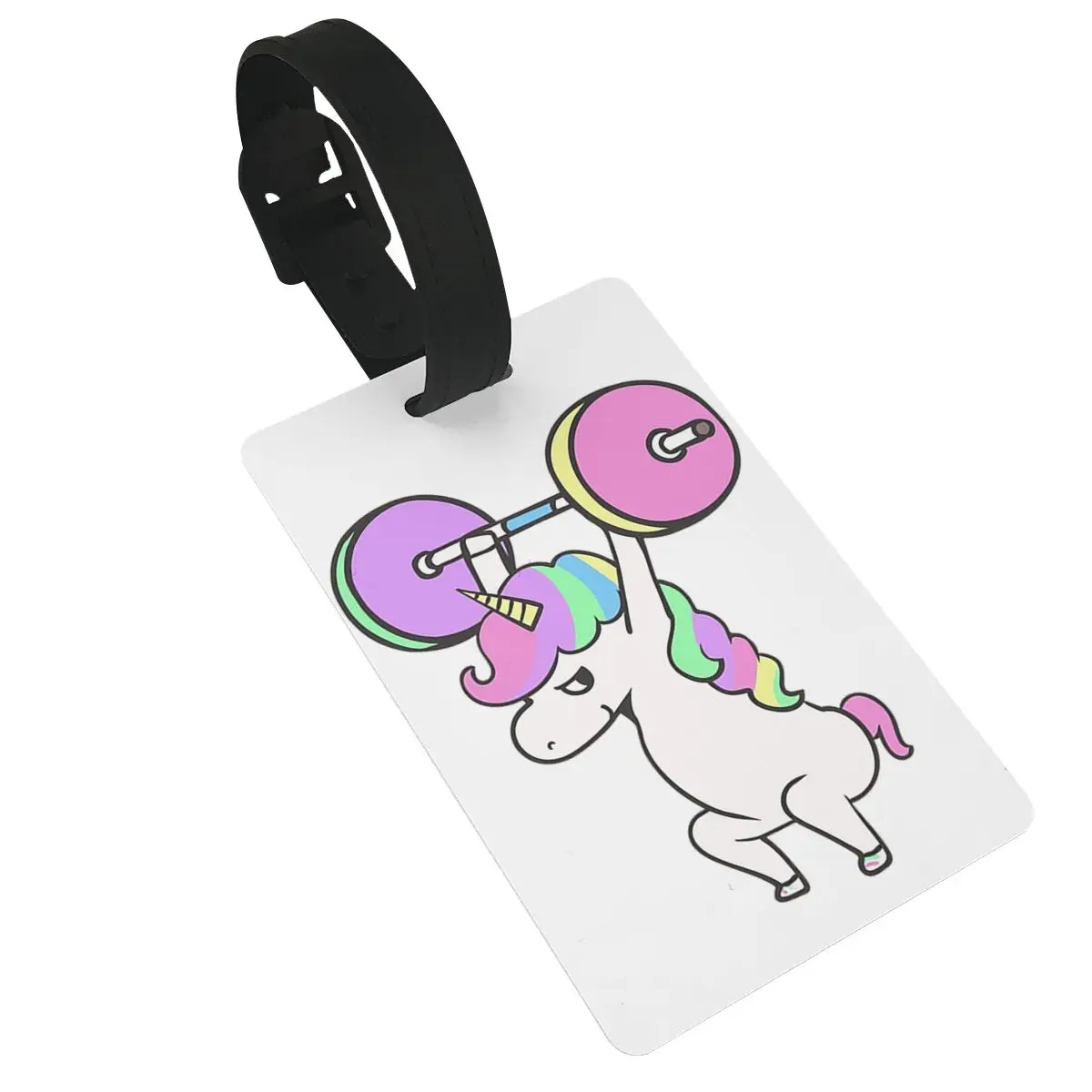 

The Snatch Weightlifting Unicorn Luggage Tags Suitcase Accessories Travel Baggage Boarding Tag Portable Label Holder ID Name