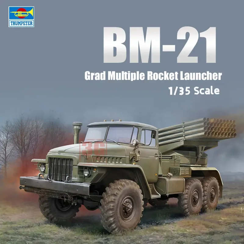 

Trumpeter Military Assembled Model Kit 01028 Russian BM-21 "Grad" 122mm Multiple Rocket Launcher 1/35