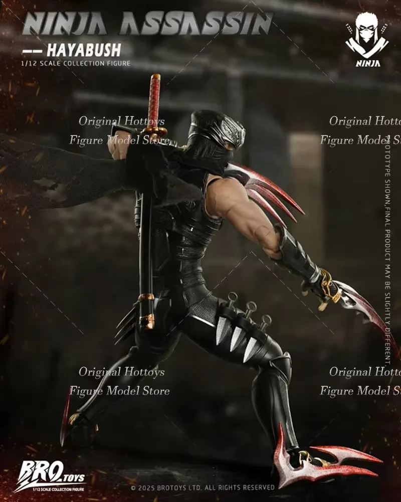 BROTOYS LR010 1/12 스케일 남성 군인 블랙 닌자 암살자 하야부시 풀 세트 6인치 액션 피규어 모델 선물 컬렉션