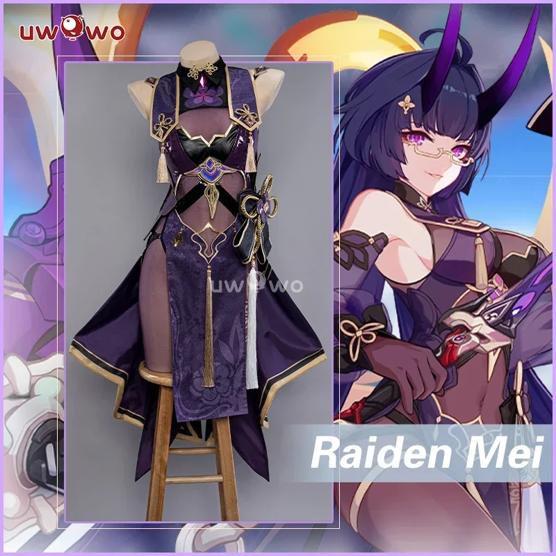 IN STOCK  Honkai Impact 3rd Raiden Mei Cosplay Costume Female Cheongsam Silk Dress Herrscher of Thunder's Halloween Costume