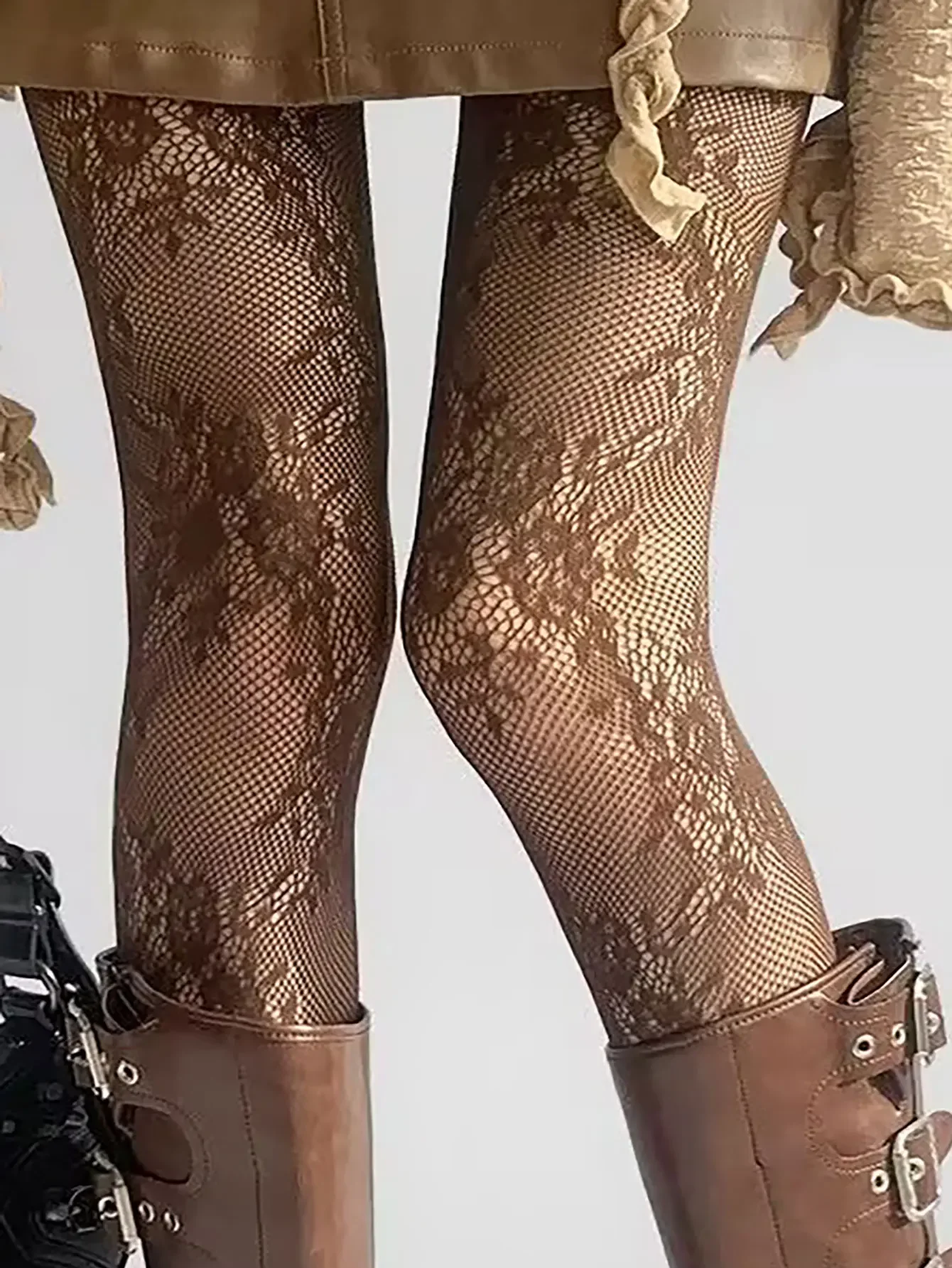 1 Pair of Stockings for Women High-grade French Retro Lace Rose Tights High-elastic Tights Hollow Jacquard Slimming Bottoming image 2