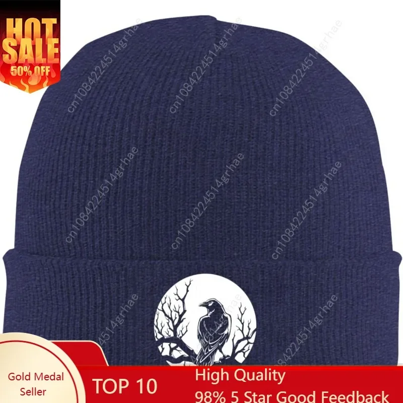 

Crow Black Bird Funny Beanie Hat Winter Soft Slouchy Knit Skull Caps Gift Men Women