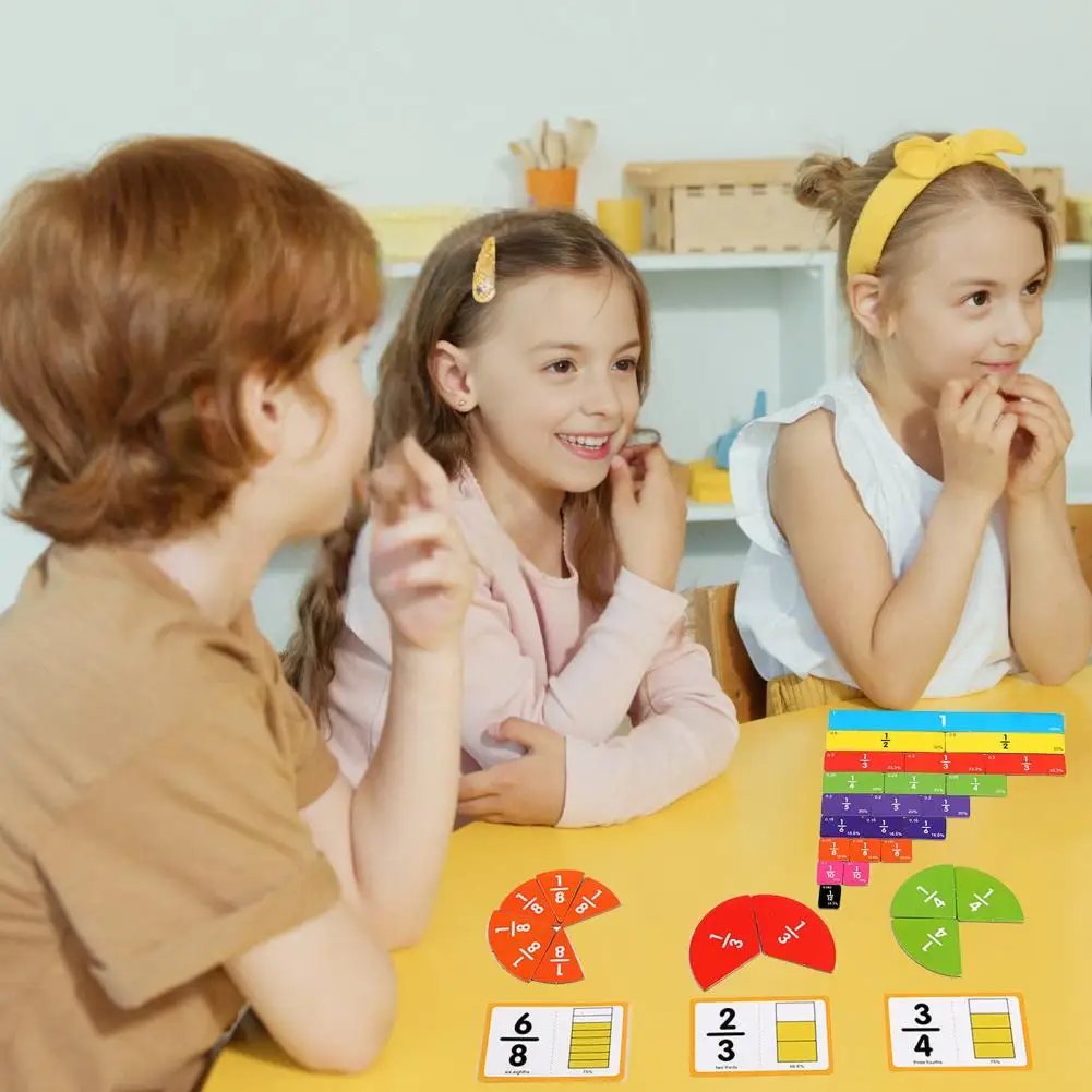 Frazioni Cerchio per piastrelle Frazioni Carte didattiche per l'apprendimento delle frazioni Set di piastrelle per studenti elementari Manipolatori matematici