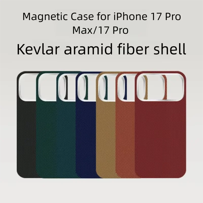 

Magnetic Case for iPhone 17 Pro Max/17 Pro Aramid Carbon Fiber Camera Lens Protection Cover for MagSafe Carbon Fiber Cover