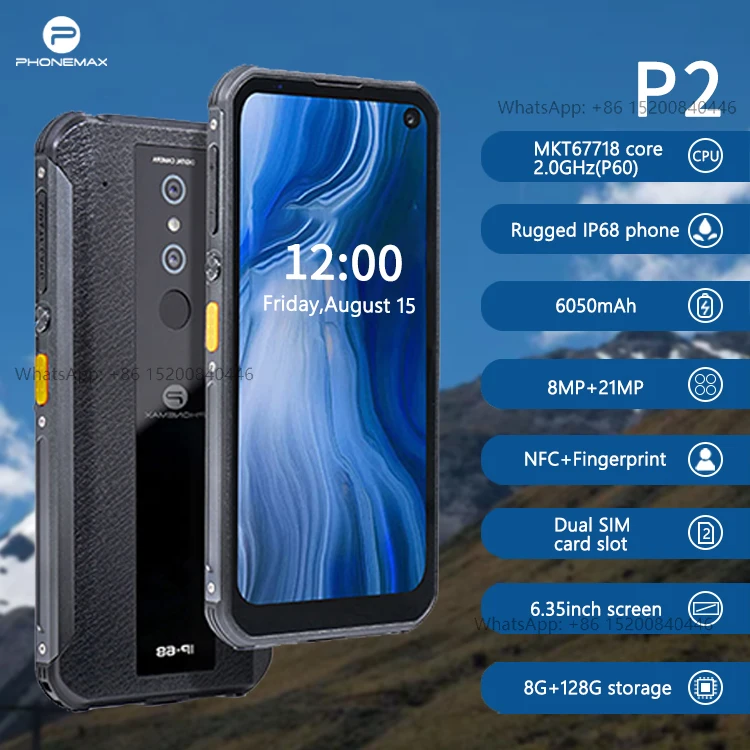 Phonemax Unlocked 4G Shockproof Nfc Fingerprint Android10 Industrial Outdoor Smart Ip68 Explosionproof Phone Mobile Rugged Phone